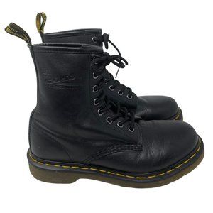 Dr. Martens Airwair Black Leather Lace Up Combat Ankle Boots Size US 7